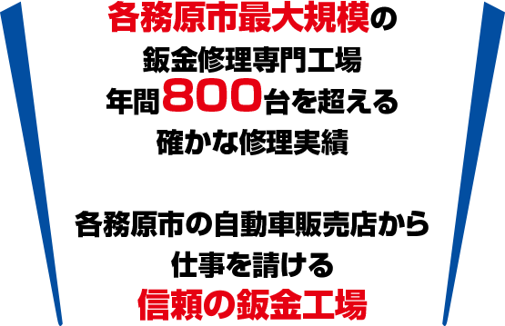 信頼の鈑金塗装工場です